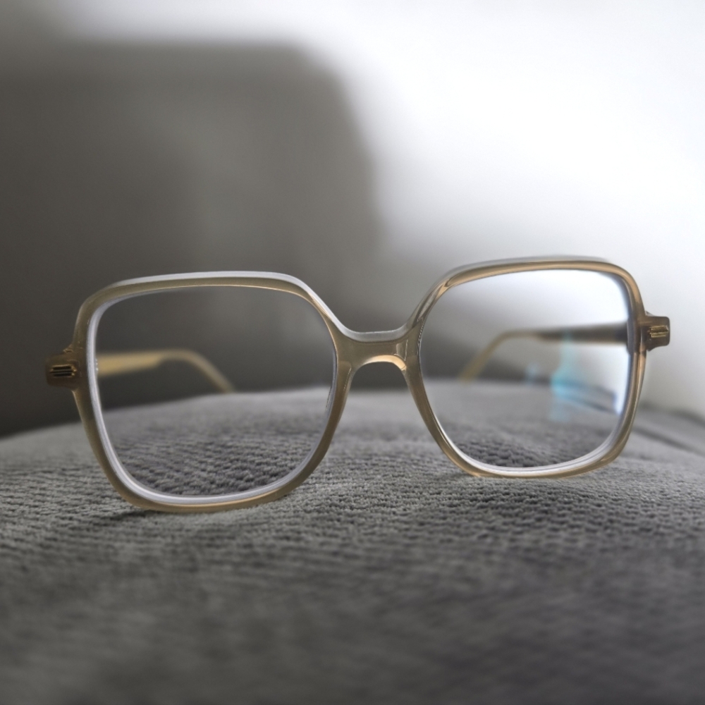 Stylish Square Glasses with Gold Frame